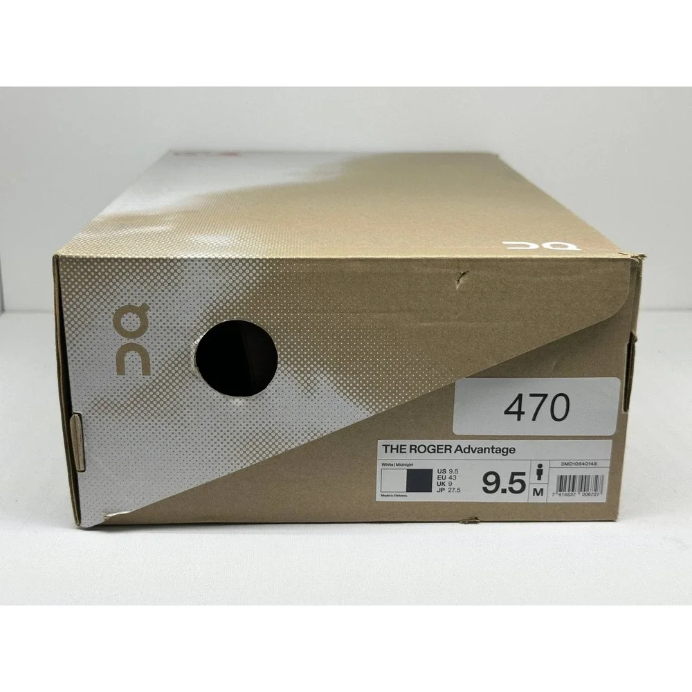 On Running The Roger Advantage Mens 9.5 White Midnight Sneakers 3MD10640148